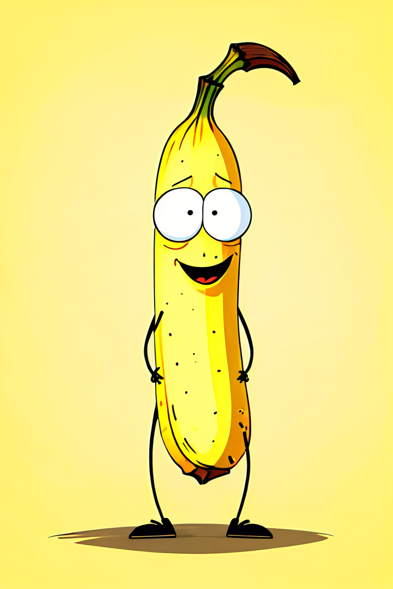 404597-3827749397-master piece,high quality,a banana,cartoon Character,illustration,_lora_【卡通IP】食物夸张拟人 插画&3D风格_v1.0_1_,.png